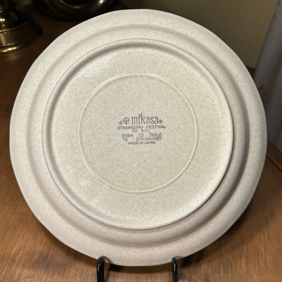 Vintage MIKASA Strawberry Festival Dinner Plate & Soup Bowl EB 801 Stoneware - Picture 5 of 14